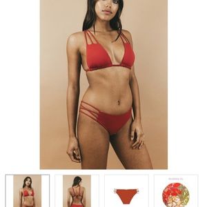Red/Floral Reversible San Lorenzo Bikini